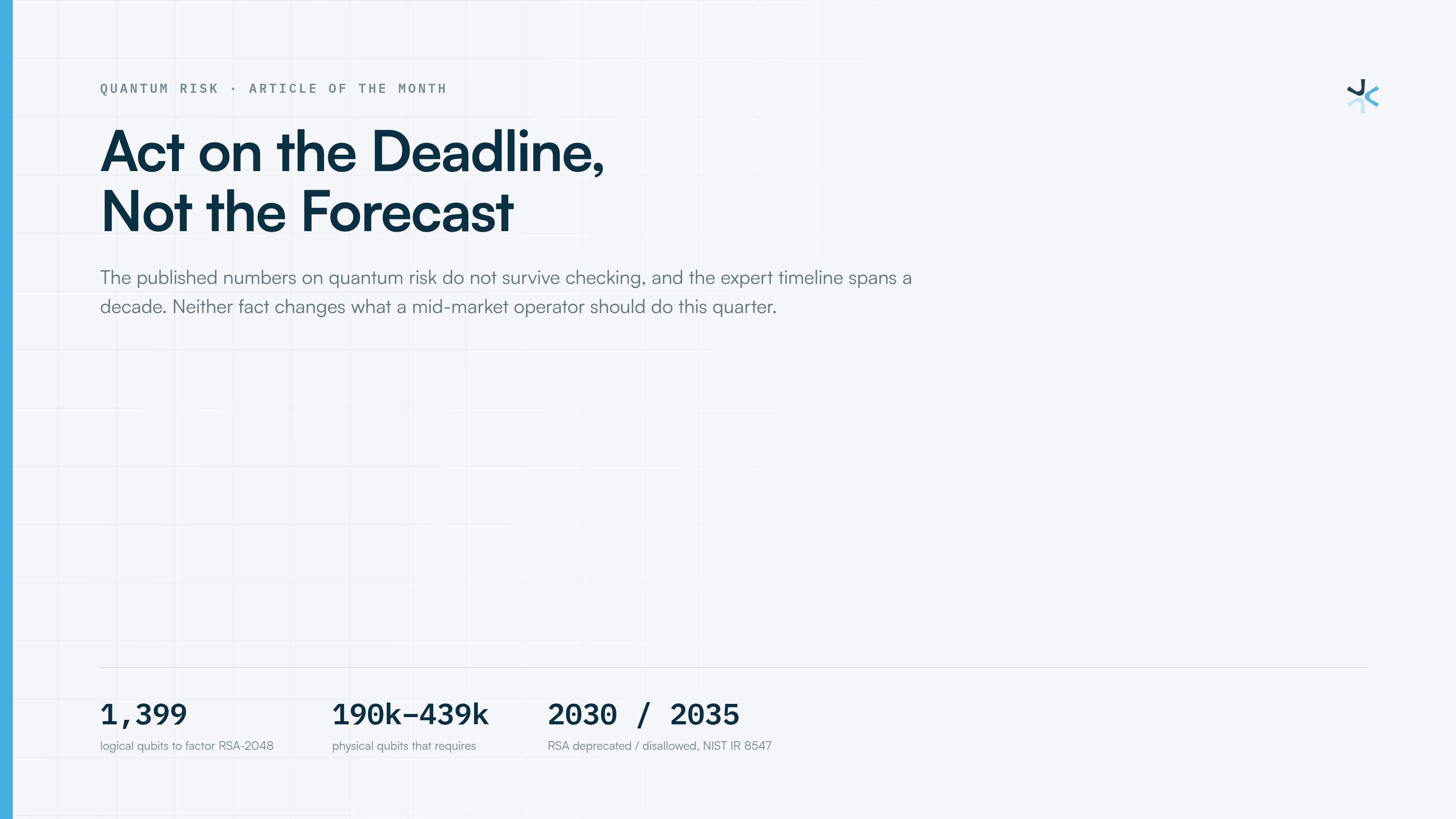 Act on the Deadline, Not the Forecast